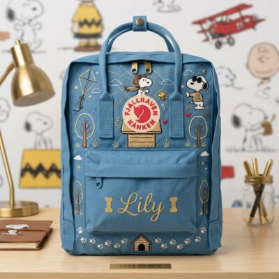 Snoopy Fjallraven Kanken Embroidered Backpack