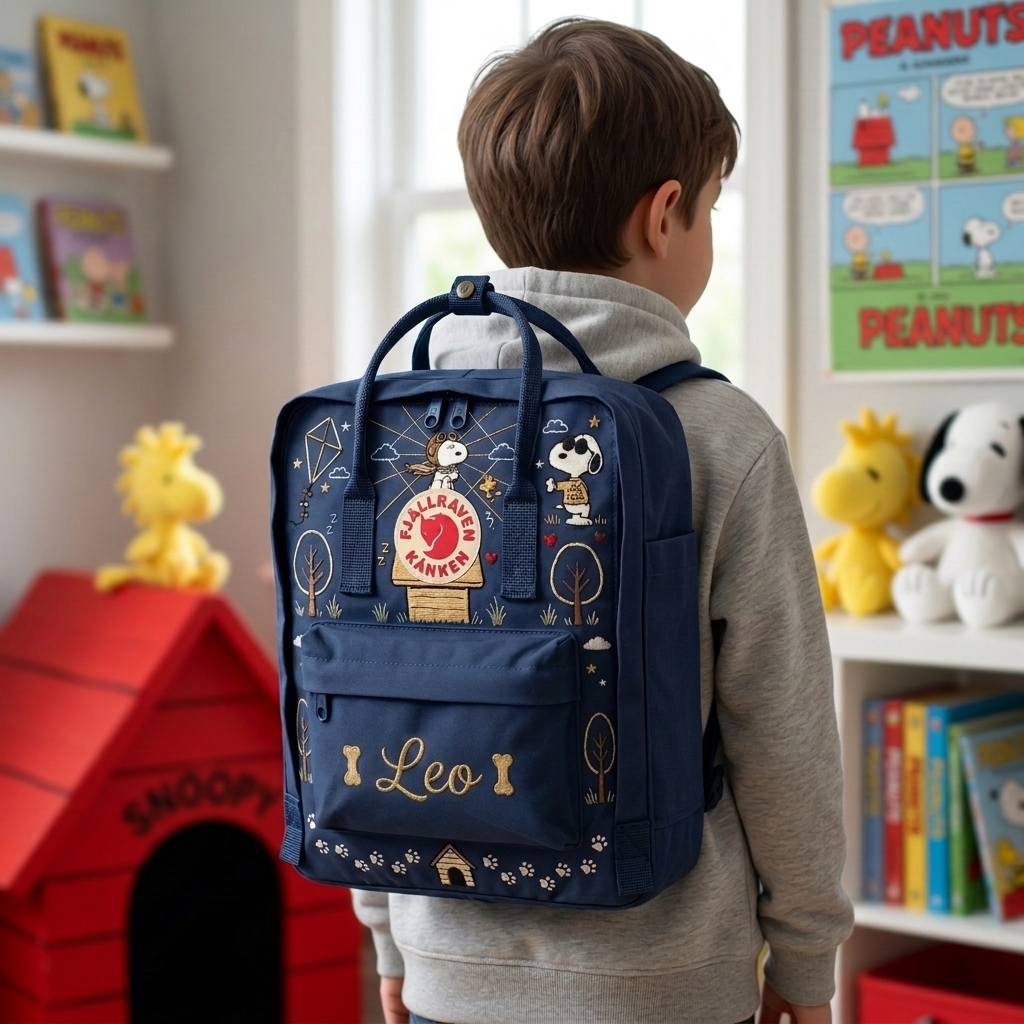 Snoopy Fjallraven Kanken Embroidered Backpack - Image 4