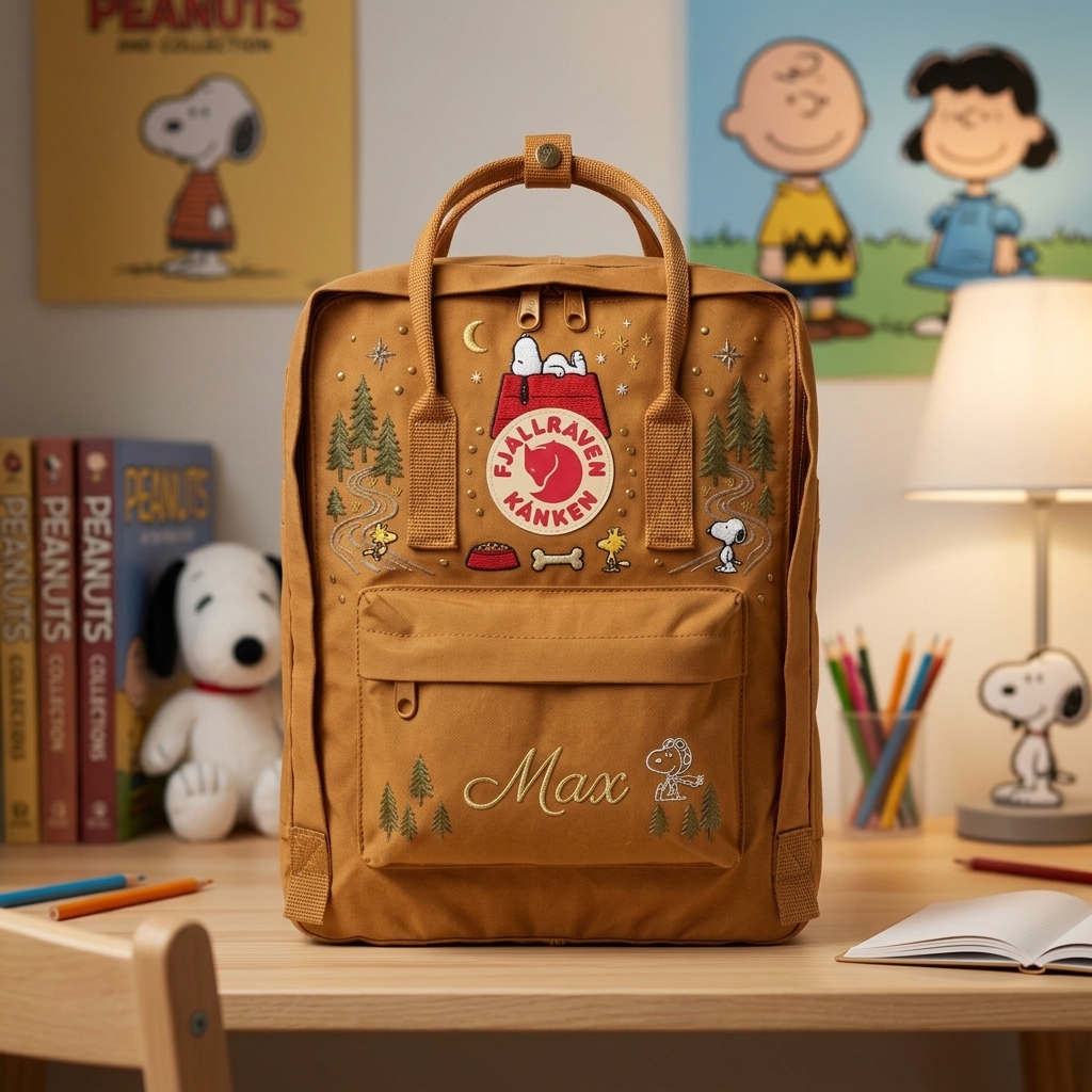 Snoopy Fjallraven Kanken Embroidered Backpack - Image 4