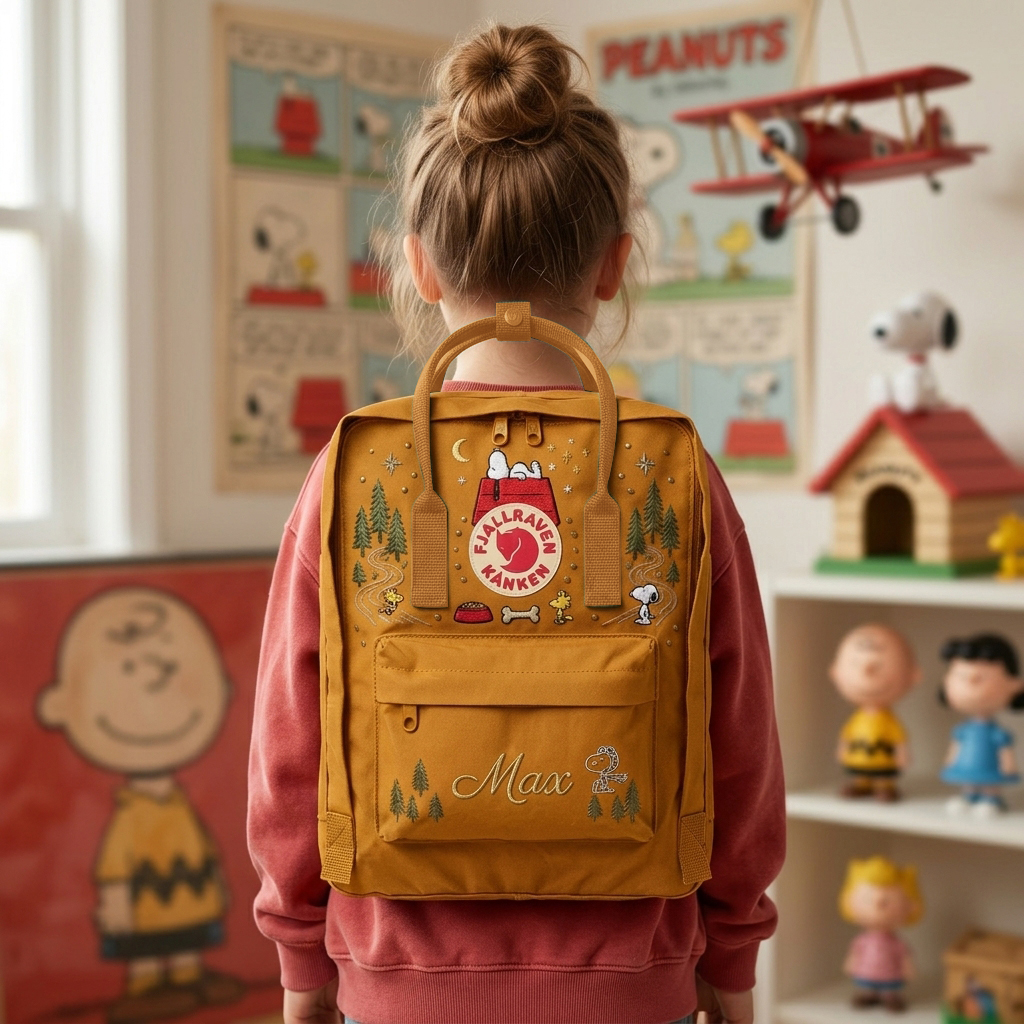 Snoopy Fjallraven Kanken Embroidered Backpack - Image 5