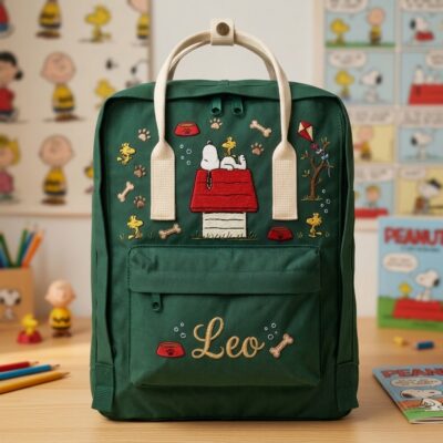 Snoopy Fjallraven Kanken Embroidered Backpack