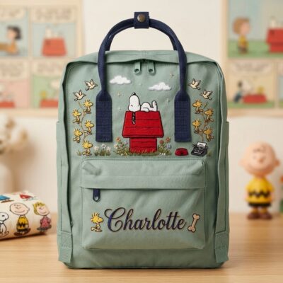 Snoopy Fjallraven Kanken Embroidered Backpack