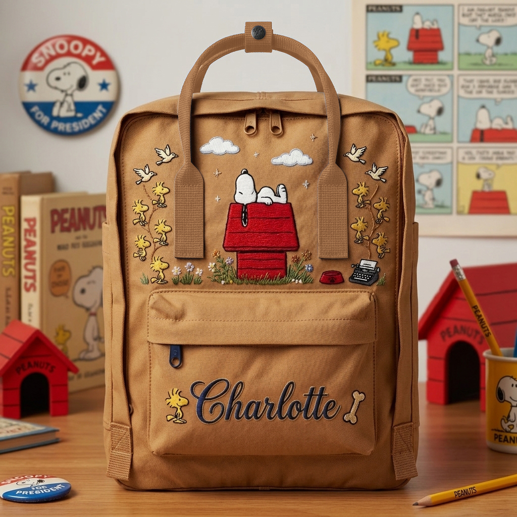Snoopy Fjallraven Kanken Embroidered Backpack - Image 3