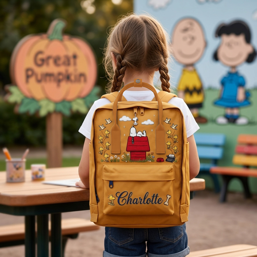 Snoopy Fjallraven Kanken Embroidered Backpack - Image 4