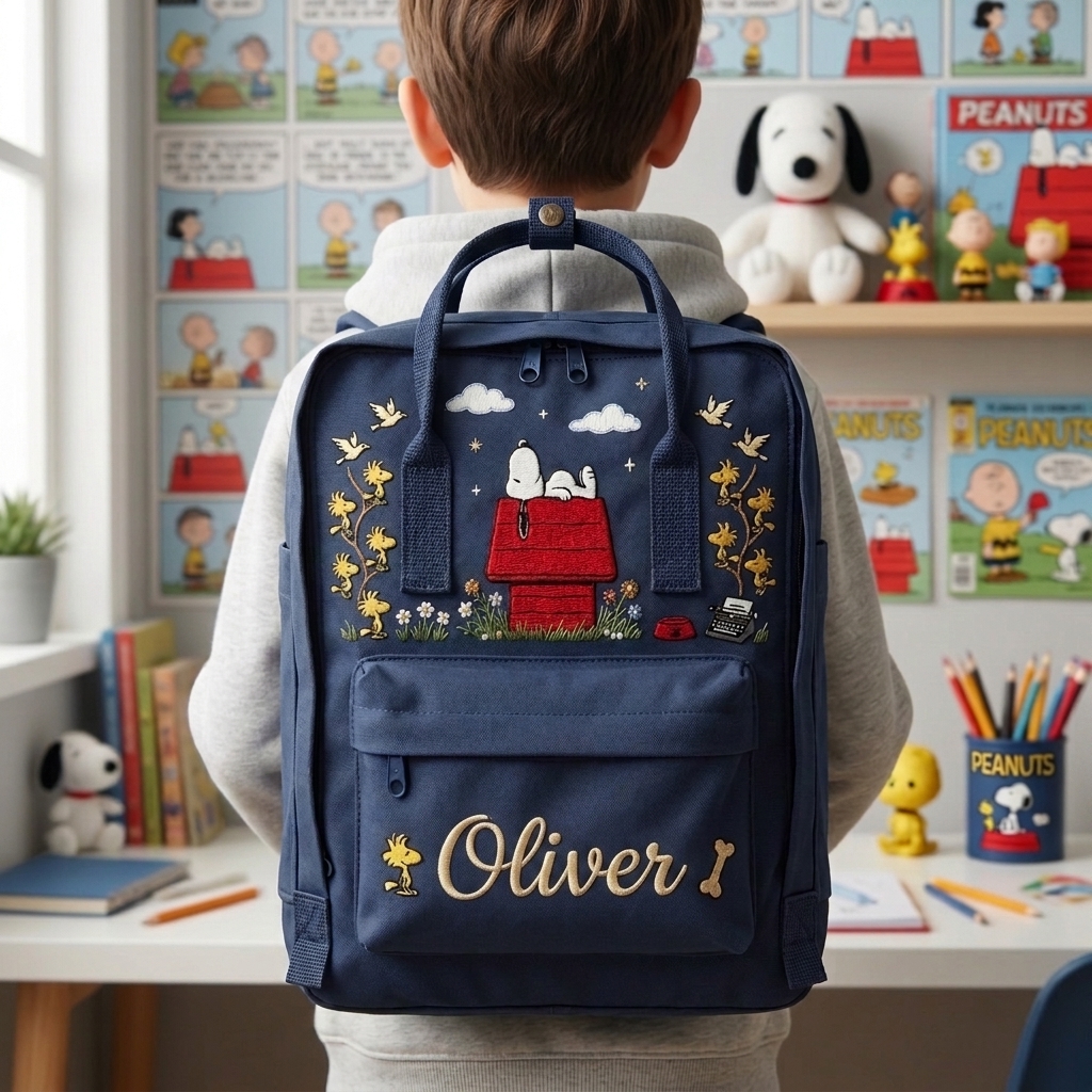 Snoopy Fjallraven Kanken Embroidered Backpack - Image 5