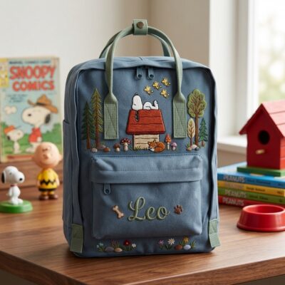 Snoopy Fjallraven Kanken Embroidered Backpack