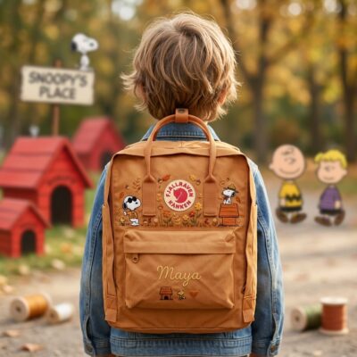 Snoopy Fjallraven Kanken Embroidered Backpack