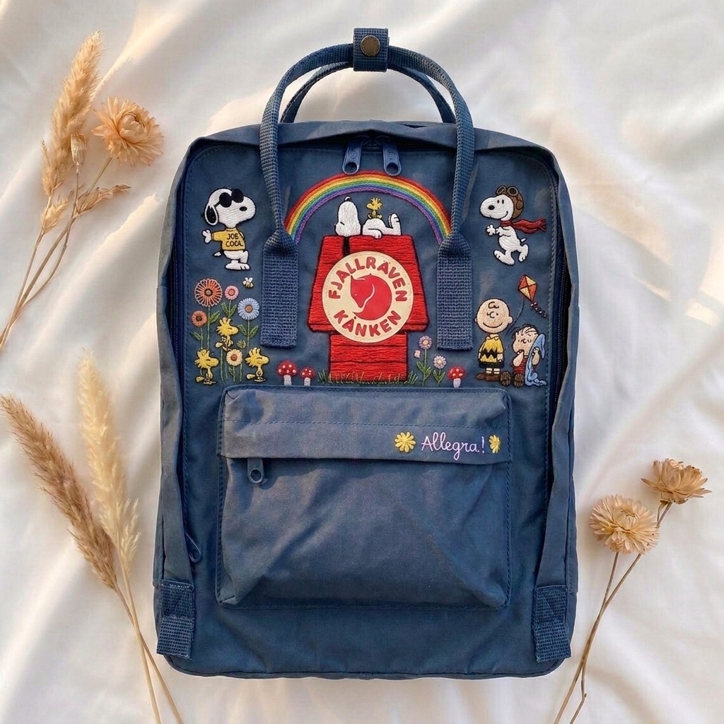 Snoopy Fjallraven Kanken Embroidered Backpack - Image 3