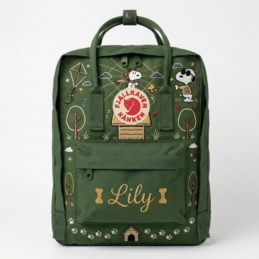 Snoopy Fjallraven Kanken Embroidered Backpack - Image 3