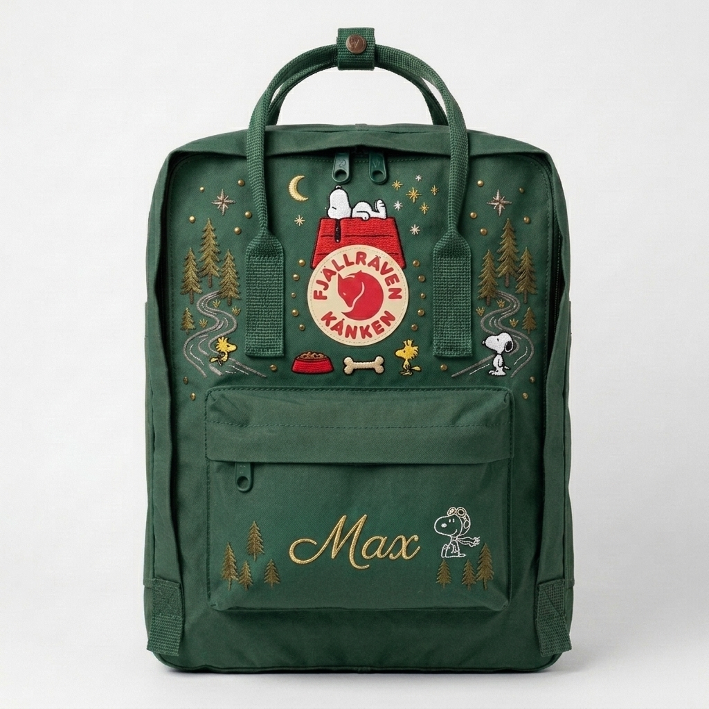 Snoopy Fjallraven Kanken Embroidered Backpack - Image 3