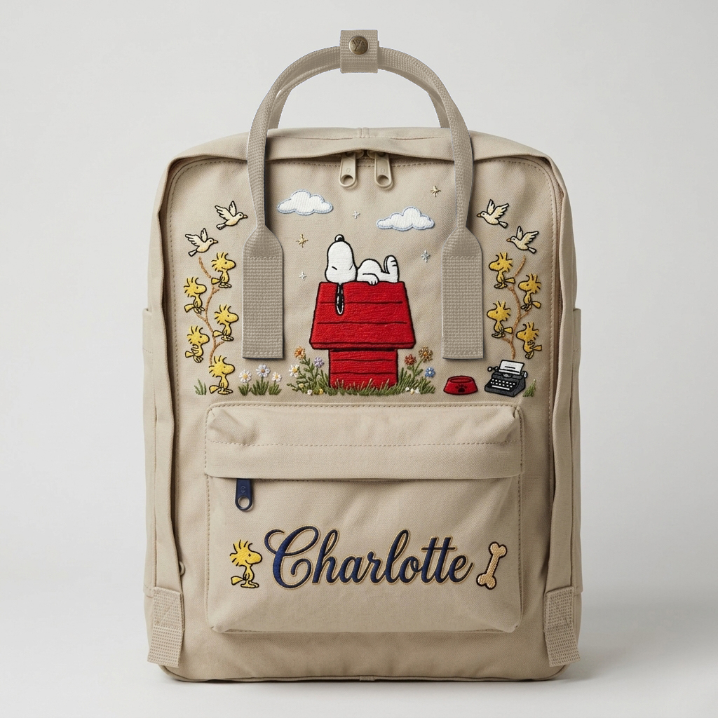 Snoopy Fjallraven Kanken Embroidered Backpack - Image 6