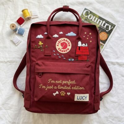 Snoopy Fjallraven Kanken Embroidered Backpack