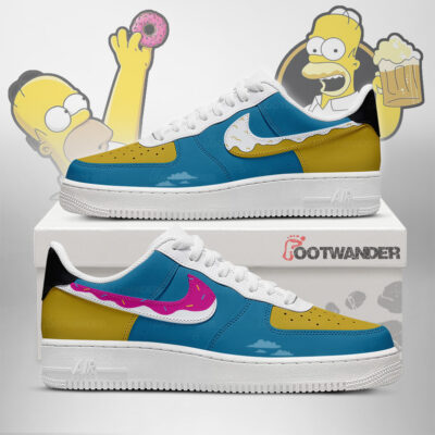 Homer Simpson Donut & Duff Beer - The Simpsons AF1 Shoes