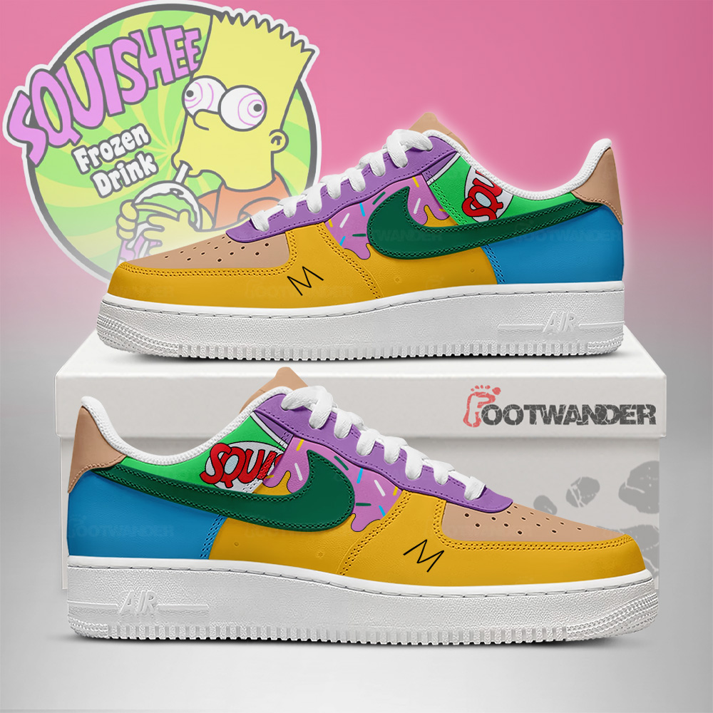 Bart Simpson Squishee Brain Freeze - The Simpsons AF1 Shoes