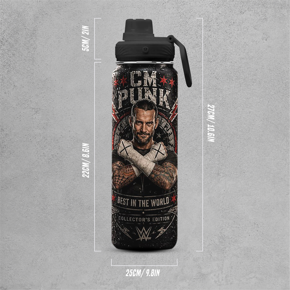 CM Punk WWE 24oz Sport Bottle - Image 2